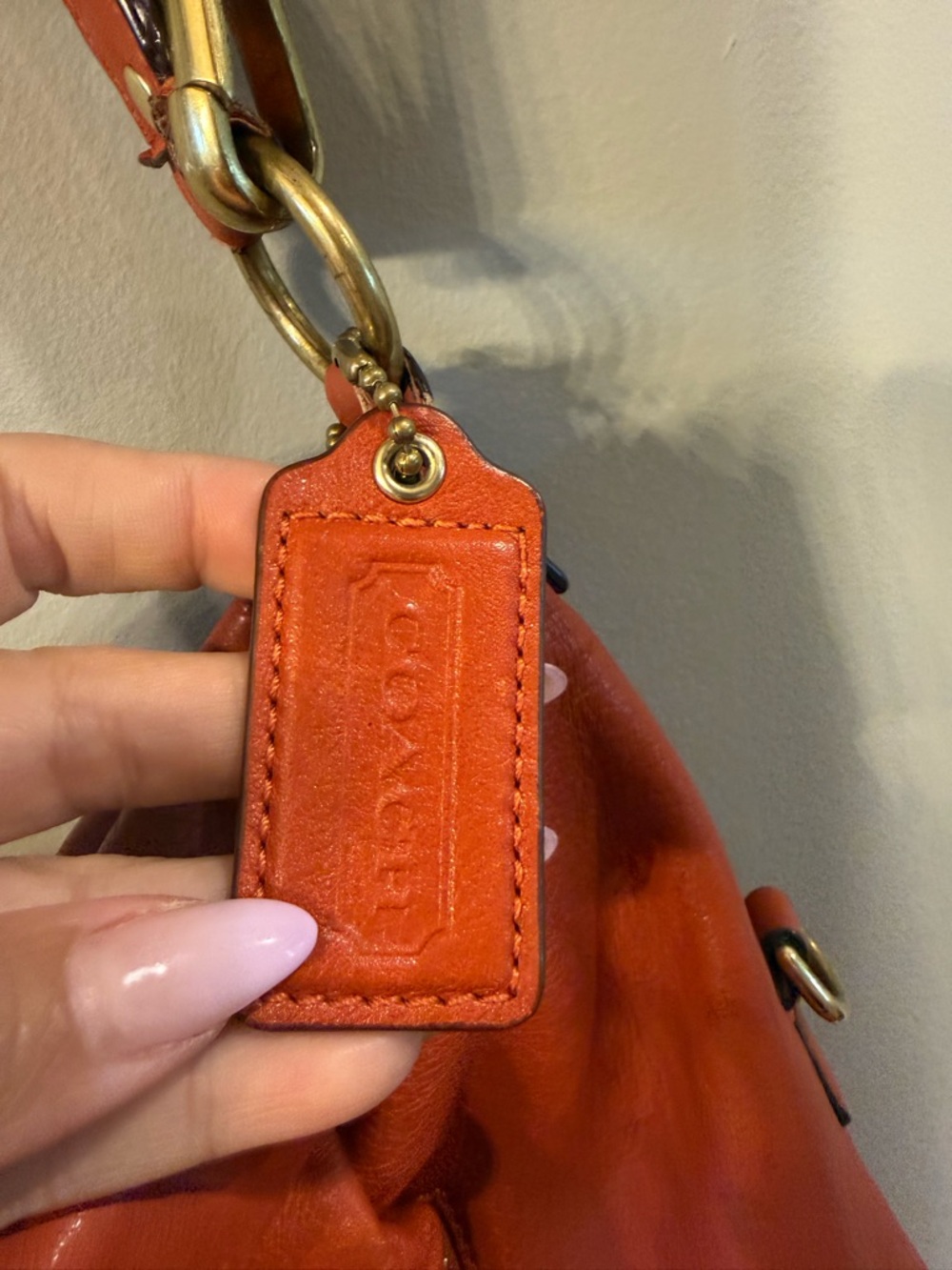 Coach Pebbled Leather Hobo Bag in Orange - Picture 4 of 11